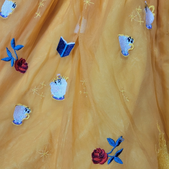 Hanna Andersson Disneys Beauty and The Beast yellow tulle embroidered skirt sm - Picture 2 of 6